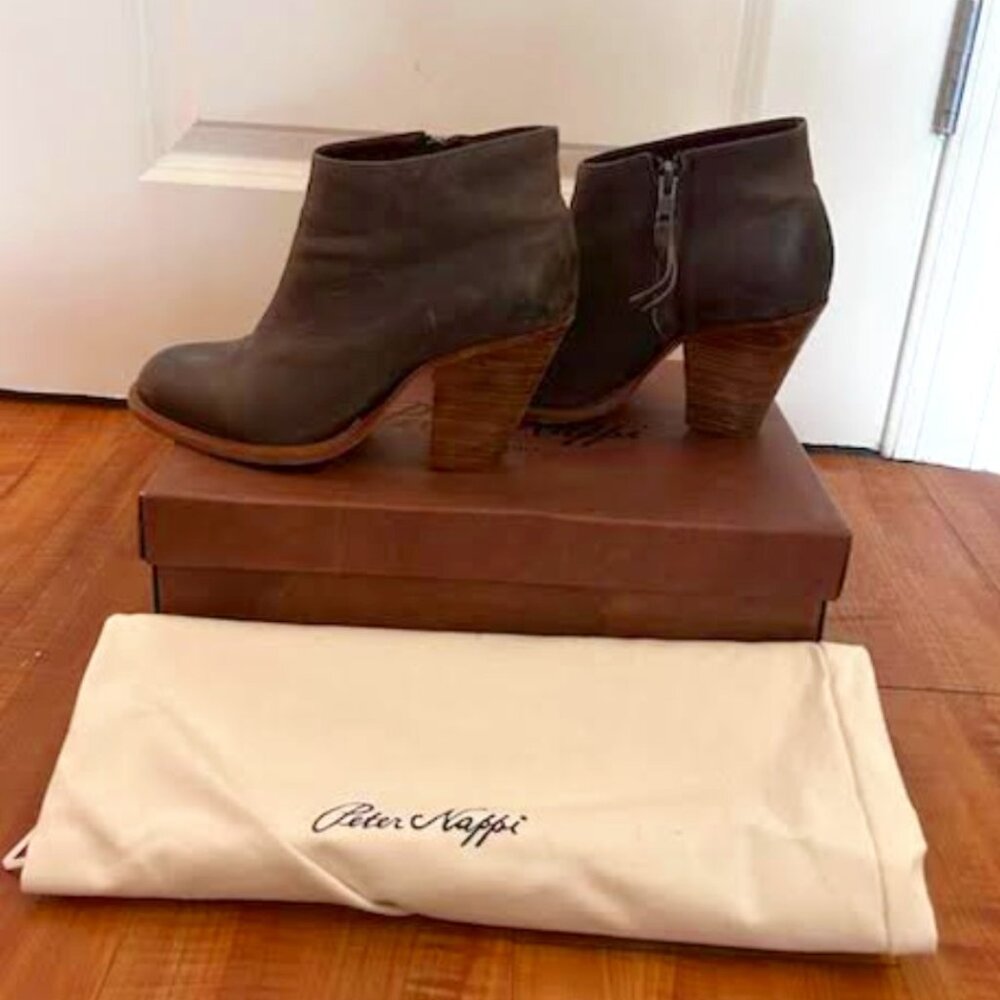 Peter Nappi Black Leather Booties
